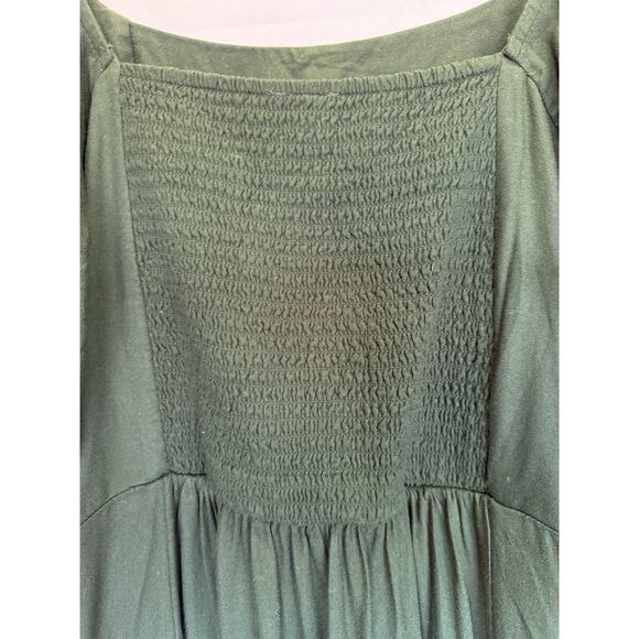 Old Navy Fit Flare Peasant Midi Dress Size XL Tall Heritage Holiday Smocked - Picture 8 of 13